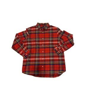 GAP Men's Mixed Plaid Flannel Organic Cotton  Orange/RedFall Colors Sz.XL